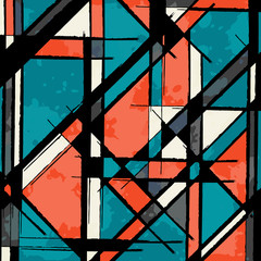 graffiti colored geometrical objects illustration