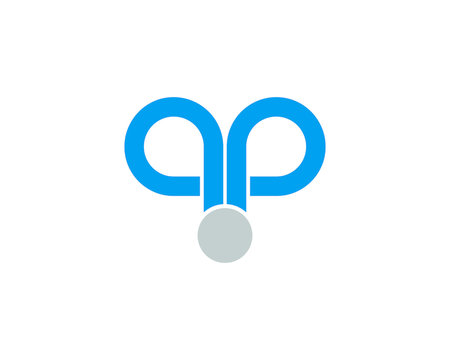 pp letter dot logo icon template