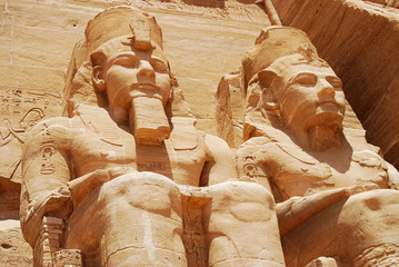Statue of Pharaoh Ramesses II at the Great Temple of Abu Simbel, Egypt