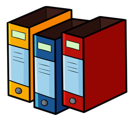 Cute and funny 3 colors binder box for office equipment - vector