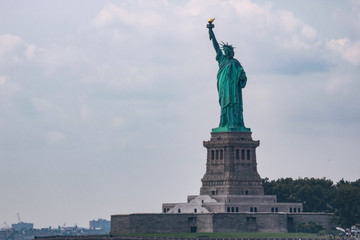 Fototapeta na wymiar Statue of liberty dedicated on October 28, 1886 is one of the most famous icons of the USA.