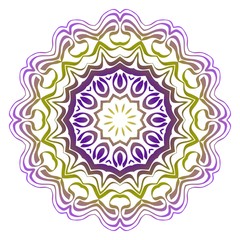 Sacred oriental mandala. color floral ornament. Abstract shapes in Asian style. Vector Illustration