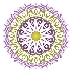 Ethnic ornamental mandala. Decorative design element. Vector illustration.