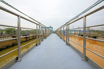 sewage treatment plant aerobic reaction pool channel and handrail