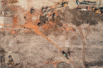 Aerial view of a construction site