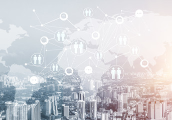 Modern city and social net as concept for global networking