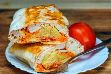shaurma on a plate