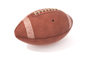 American Football ball on white background isolated on white 3D illustration