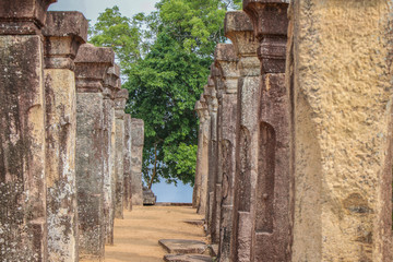 ruins of ancient temple in polonnaruwa sri lanka
