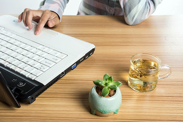 Business people working in white office
