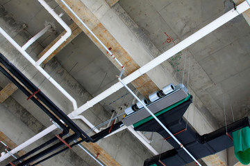Air conditioning equipment on the top of the hall