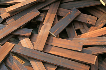 Heat treatment wood stacked together