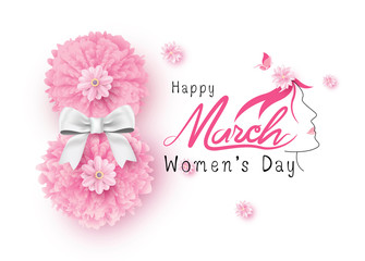 Obraz premium 8 March Happy Womens Day vector illustration