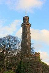 Fototapeta premium Nelson monument on Carlton Hill, Edinburgh, UK.