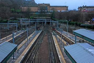 The railway station of Edinburgh, UK
