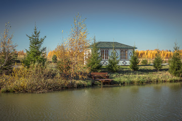 Obraz premium Fisherman's house on the Lake