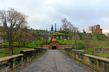 Fototapeta na wymiar Glasgow necropolis architectural appearance, Glasgow, UK.