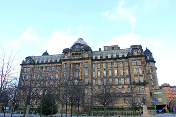 Obraz premium Urban construction scenery, Glasgow, UK.