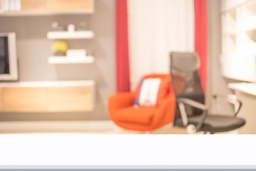 blur image of modern living room interior