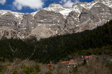 mountain Tzoumerka in winter season Arta Epirus Greece