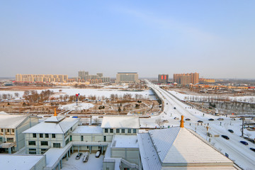 Fototapeta premium urban snow scene