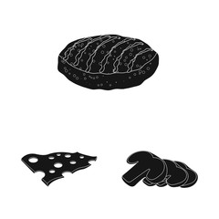 Isolated object of burger and sandwich icon. Set of burger and slice stock symbol for web.