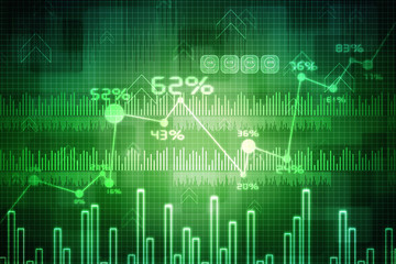 2d rendering Stock market online business concept. business Graph 