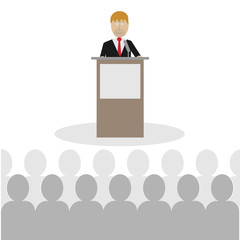 Businessman at the conference vector graphics