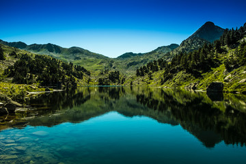 Fototapeta na wymiar bonito lago y montañas