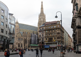 Obraz premium Blick zum Stephansdom Wien