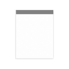 White dot grid note paper block letter size, realistic vector mock-up