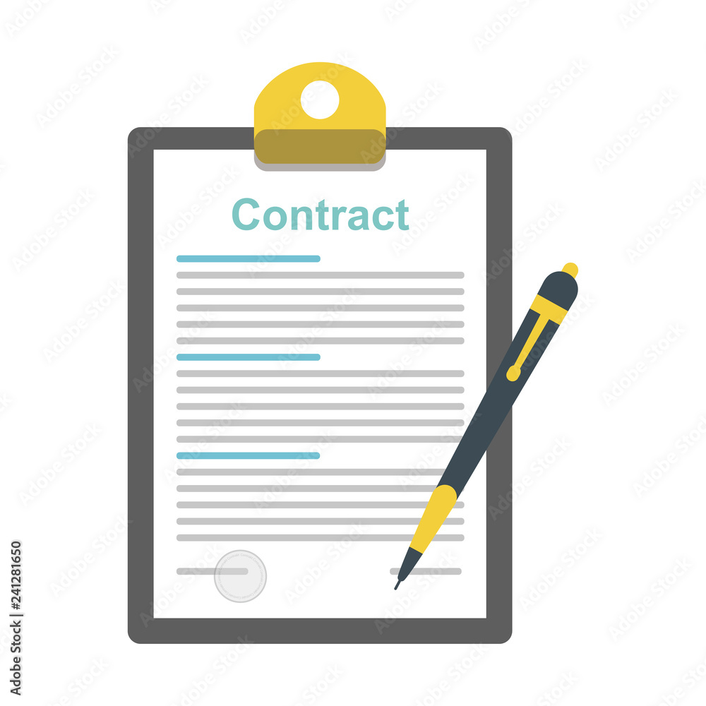 Aufkleber the idea of signing a contract. vector illustration signing of contract in a flat style isolated on 