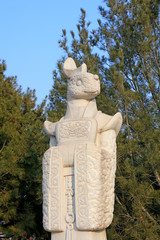 Fototapeta na wymiar China ancient temple animal sculpture