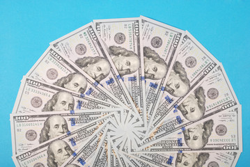 Mandala kaleidoscope from money. Abstract money background raster pattern repeat mandala circle.