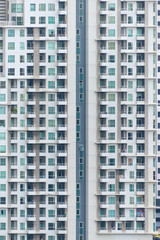 Naklejka premium The apartment home residential building area in the crowded capital in Bangkok, Thailand