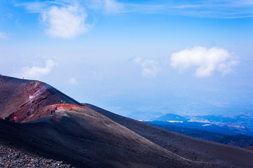 Mount Etna, active volcano on the east coast of Sicily, Italy.