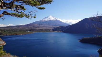 富士山と松　本栖湖　千円札の富士山