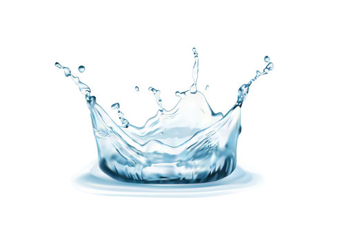 Blue water splash isolated on white background