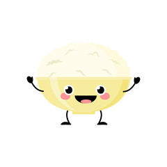 Cottage cheese vector characters isolated on white background.  