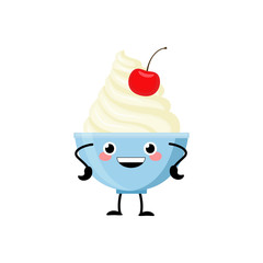 Whipped cream vector characters isolated on white background.  K