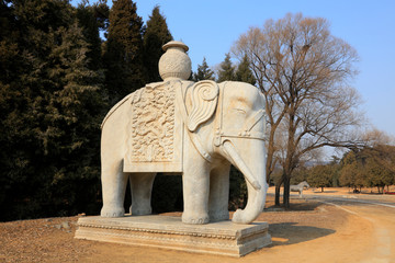 Elephant stone carving