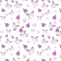 Watercolor illustration of toys