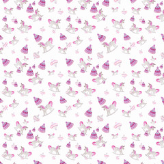 Watercolor illustration of toys