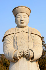 Ancient Chinese stone statues of civil servants