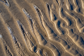 sand pattern texture on the beach