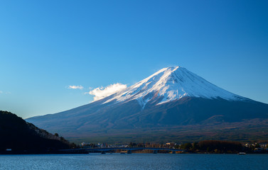 Landscape of Fuji Mountain at Lake Kawaguchiko, Japan