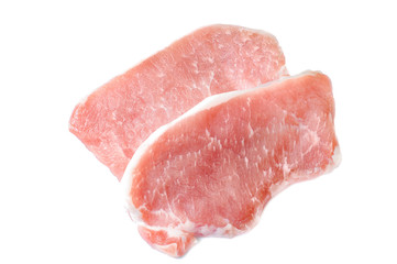 Fresh raw pork meat on wooden cutting board