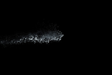 Fototapeta premium White powder explosion on black background. Colored cloud. Colorful dust explode. Paint Holi.