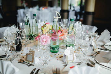 table setting at a wedding 