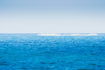 Fototapeta na wymiar The incredible seascaping view of beach with blue sea in morocco in summer